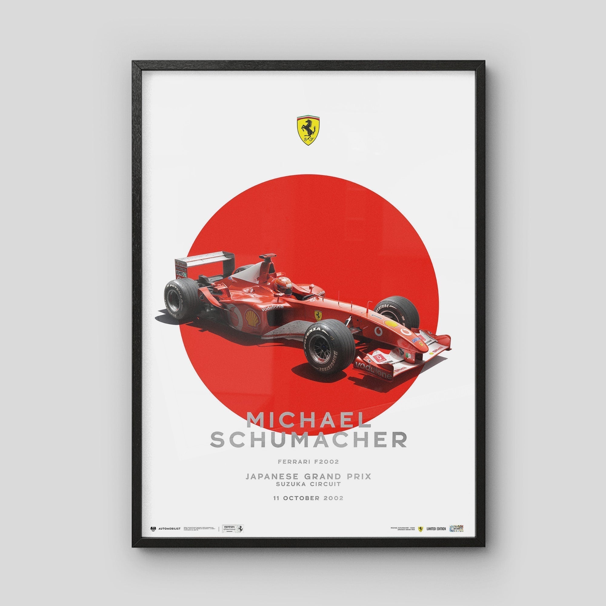 Ferrari F2002 - Michael Schumacher Suzuka GP 2002 | Collector's Edition Poster | Large