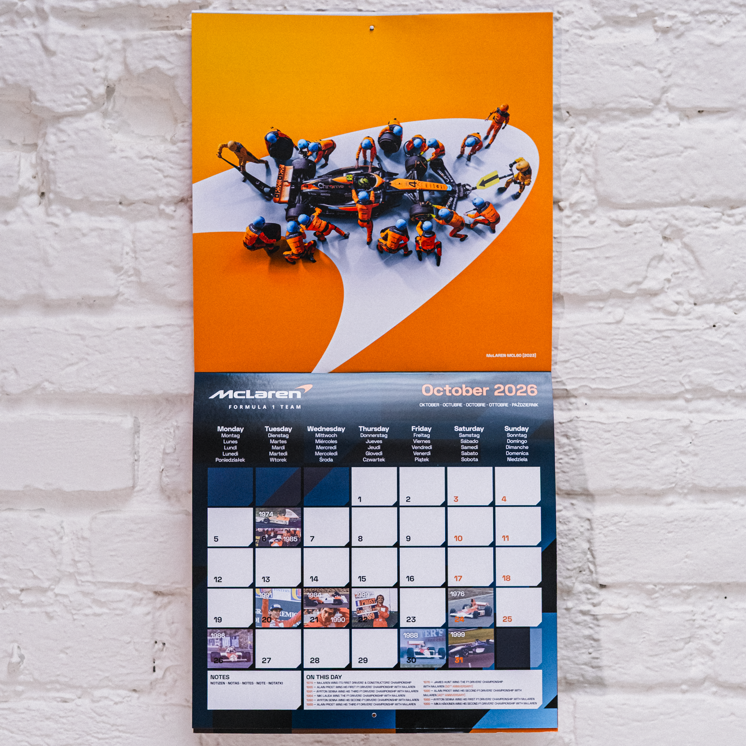 Official 2026 McLaren F1 Wall Calendar