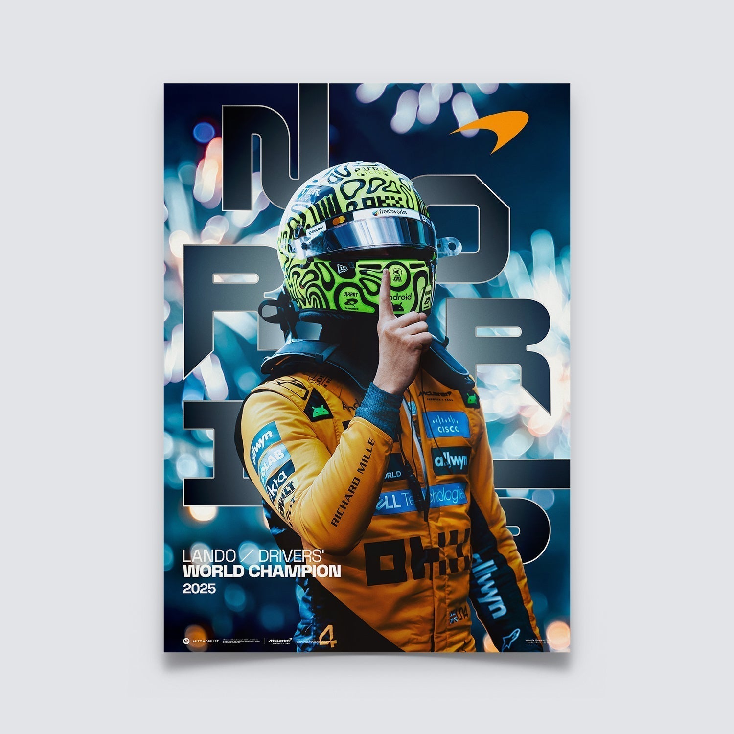 Lando Norris | Drivers' World Champion 2025 | Official Poster
