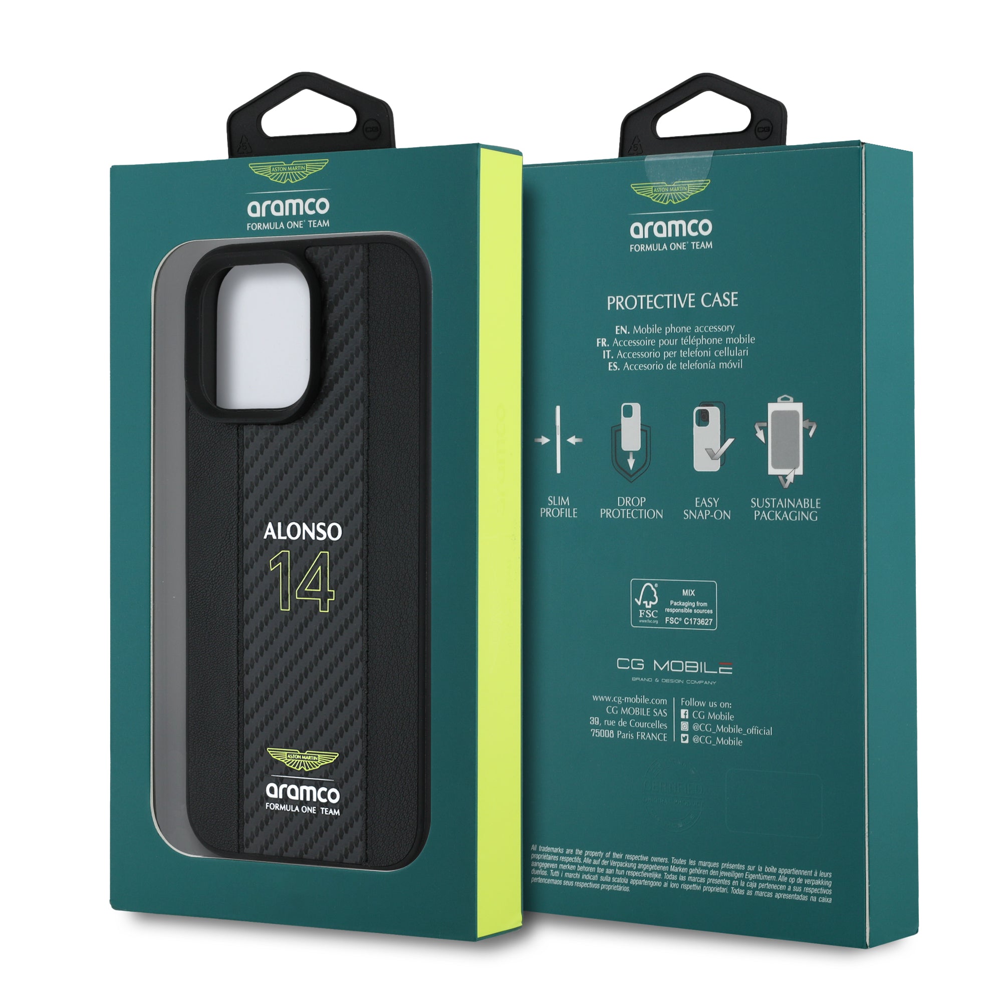 Alonso iPhone Case with Carbon Fiber Stripe