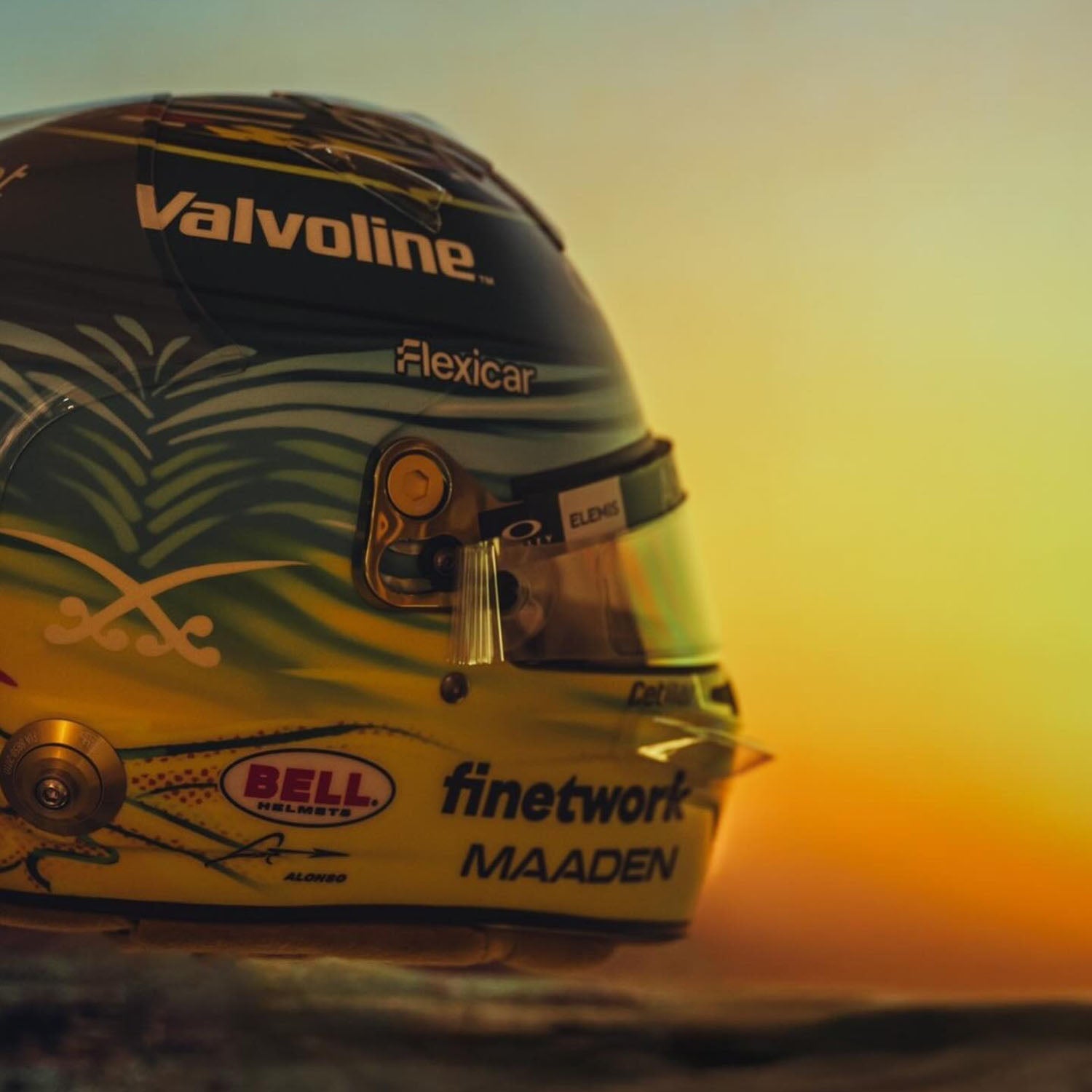 #14 Alonso Saudi Arabian GP 2025 1:2 Mini Helmet