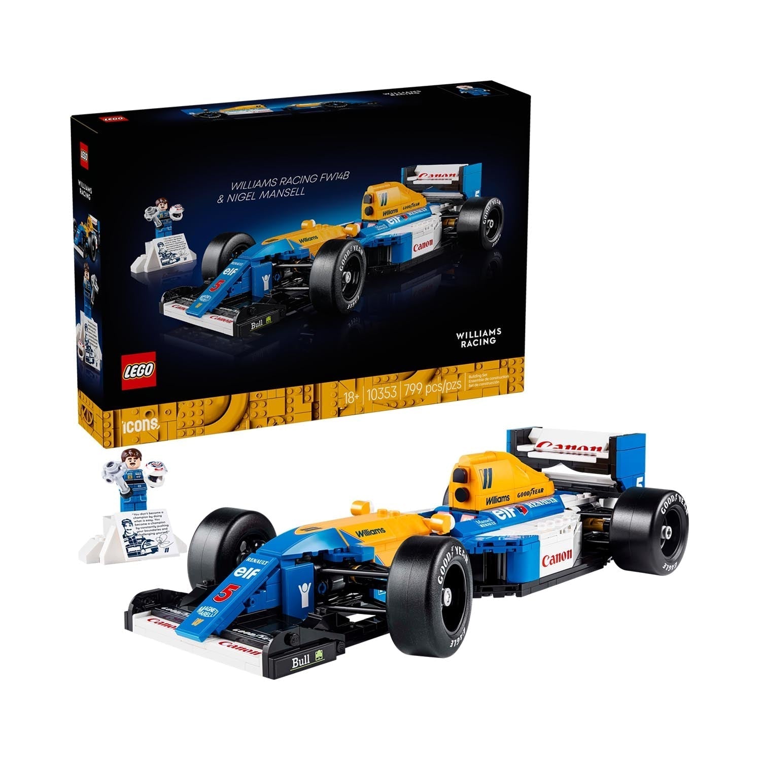 Williams F1 FW14B Nigel Mansell Lego Icons Car Model